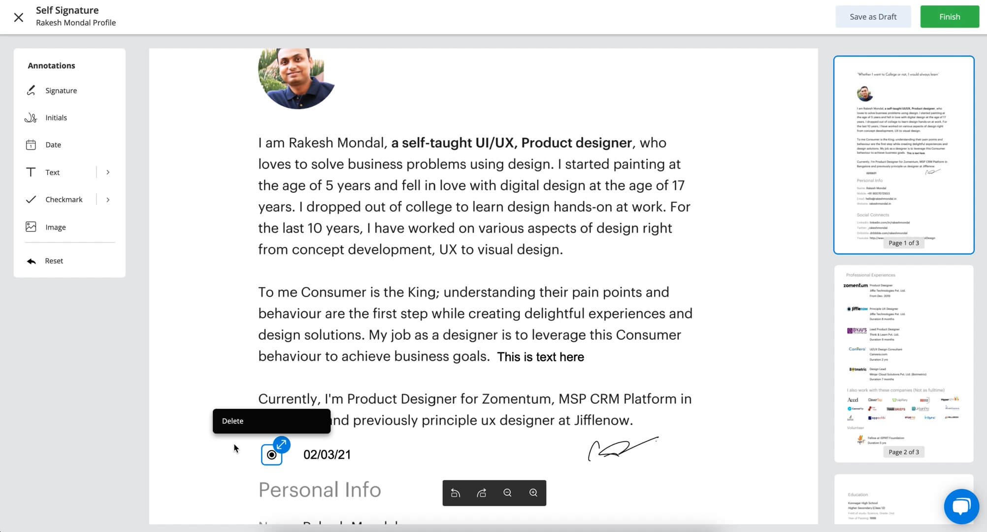 SignEasy UI, UX Design SaaS Application Design saas ui